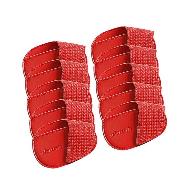 Thinsony Golf Head Covers PU Portable Protector Travel Athlete Golf for Training Red Small 10 Pcs 1Set