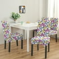 thumbnail image 2 of Colorful Butterfly Pattern Dining Chair Covers Set of 4, Stretch Washable Polyester Kitchen Slipcovers, Removable Seat Protector for Celebration or Event, 2 of 7