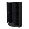 thumbnail image 3 of Newboti Furniture Cimarron 2-Door Armoire with Open Compartment Black 23870, 3 of 7