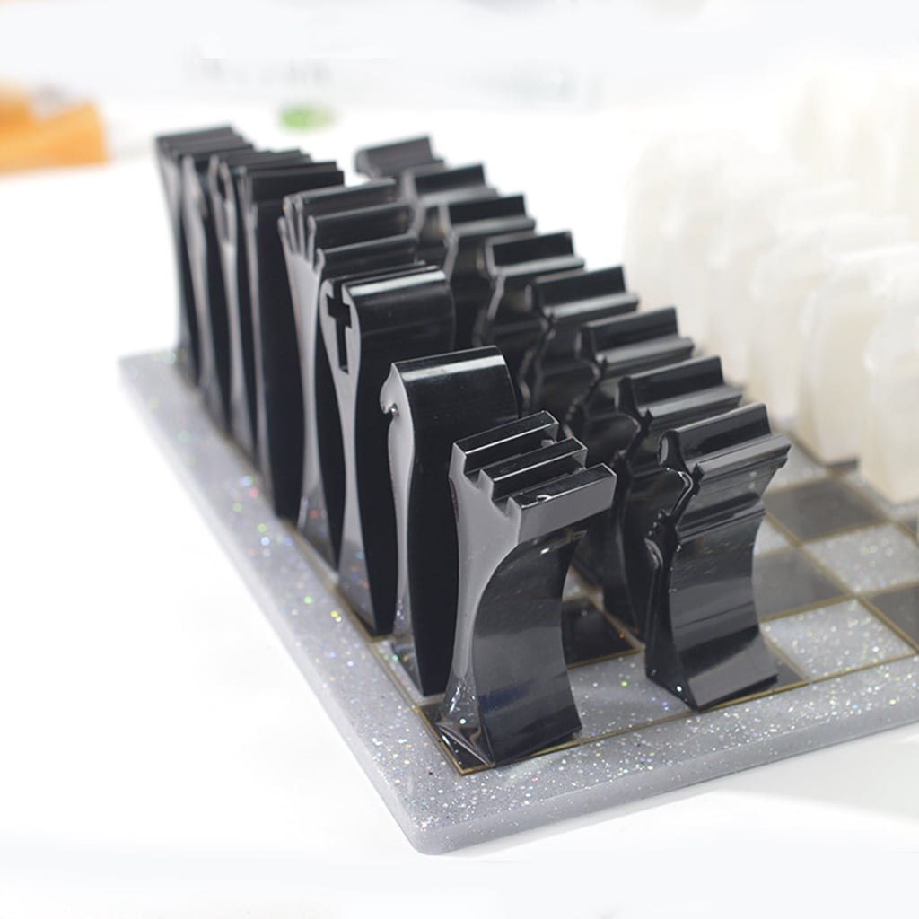 Handmade Chess Set and Checker Game Board Resin Casting Mold International Checkers Toy Silicone Mould Epoxy Resin Craft