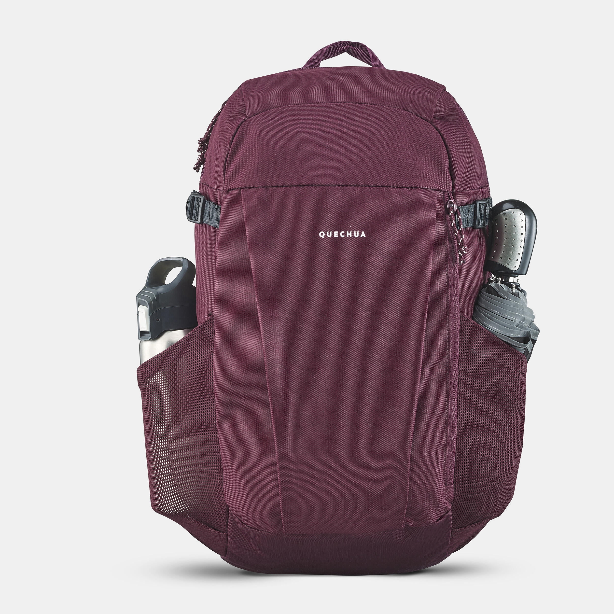 Quechua NH100, 20L Nature Hiking Backpack, Unisex, Burgundy