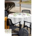 thumbnail image 5 of Outdoor Tablecloth with Umbrella Hole for Patio/Picnic/Party/Camping, Pink Green Spring Waterproof Table Cloth Square Cover Washable, Floral Eucalyptus Leaves Watercolor Plant (54"x 54"), 5 of 8