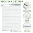 thumbnail image 3 of MiLin Cordless Zebra Blinds Light Filtering Zebra Windows Shades Dual Layer Free-Stop Roller Shades Privacy Reduce Noise Zebra Shades for Indoor Windows (Light Filtering White, 34" W X 72" H), 3 of 7