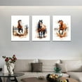thumbnail image 4 of Modern 3 Piece Wild Animal Lion Canvas Paintings Lion Family Portrait Pictures Wall Decor Artwork Living Room Bedroom Home Office Decorations Unframed, 4 of 6
