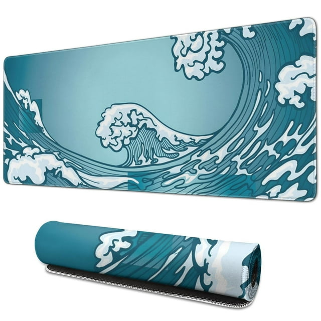 Non-Slip Rubber Base, Desk Mouse Pad with Stylish Topographic Pattern Design - Extra Large Desk Mat for Comfort and Style Enhancement - Ideal Desk Decor Accessory