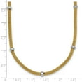 thumbnail image 2 of 4.72mm 14k Solid Gold Two-tone Polished Fancy Mesh With Bead Necklace 18 Inch Pendant Necklace for Women, 2 of 2