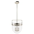 thumbnail image 2 of Hunter - Karloff 3-light Brushed Nickel, Medium Size Pendant Light, Dimmable, Casual Style, Urn Shaped, for Bedrooms, Dining, Living Rooms - 19833, 2 of 7