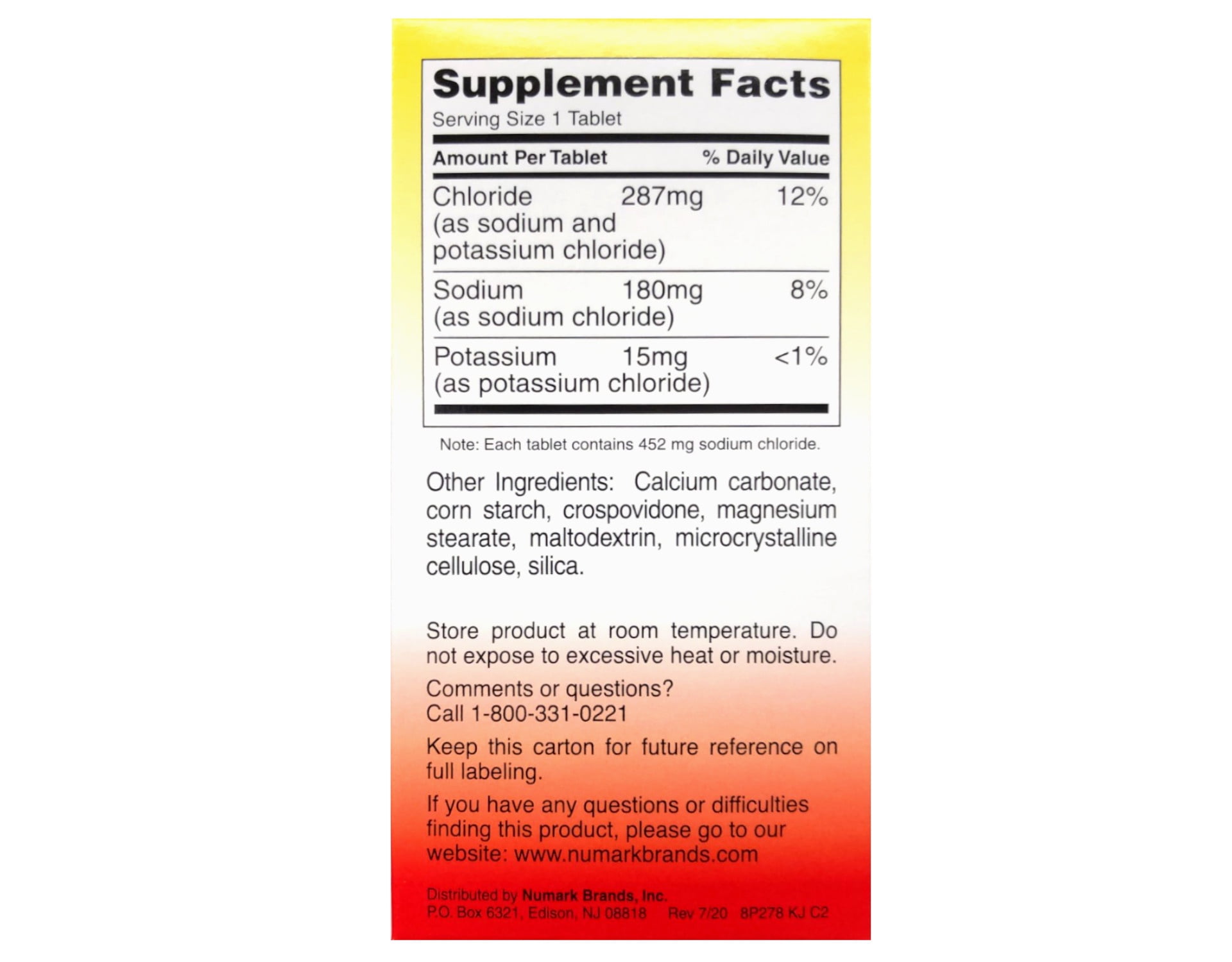 Thermotabs Buffered Salt Supplement, Electrolyte Replacement, Nutritional Support for Muscle Cramps, Heat Prostration, Fatigue, 100 Tablets - 6 Pack