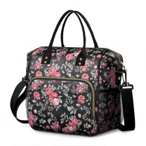 Pioneer Flower Floral Print Pattern Womens Lunch Box for Work,Insulated Large Lunch Bag for Tween and Teen,Loncheras Para Mujer,Leakproof Adult Lunch Bag for Work,Beach,Travel,Picnic,Camping