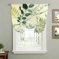 thumbnail image 2 of Green Blue Leaves Tie Up Curtains for Windows, Balloon Window Shades, Summer Botanical Farmhouse Watercolor Leaf Kitchen Window Treatments Roll Up Curtain for Basement/Nursery 52"x45", 2 of 8