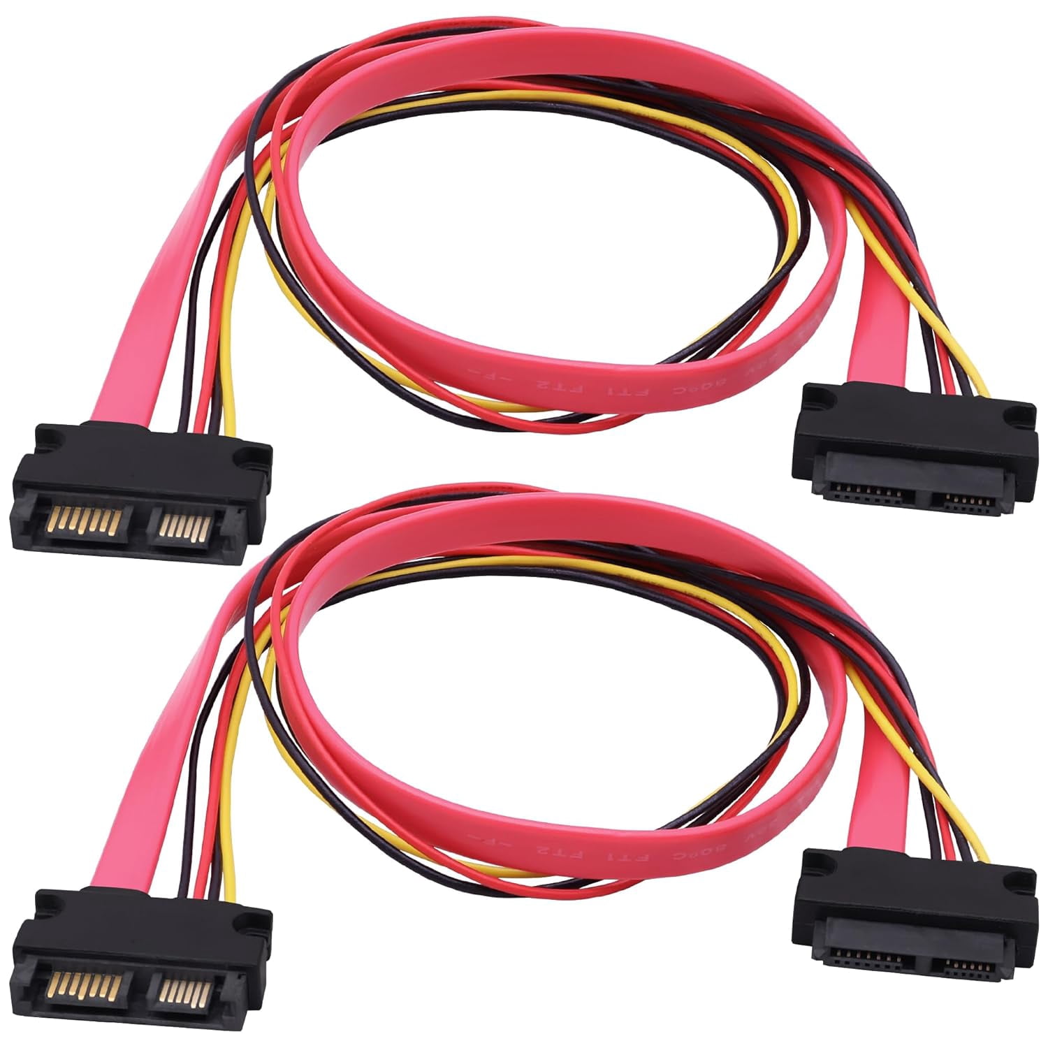 HRTGFD-Slimline SATA 13Pin (7+6) Pin Male to Female Extension Cable,13Pin Slimline SATA Laptop Optical Drive Adapter Data Power Cable for Laptop HDD SSD -50cm -2pcs
