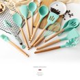 thumbnail image 2 of 12pcs Green Silicone Kitchen Ware Shovel Spoon Kitchen Tool Spoon Storage Bucket Set, 2 of 9