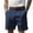 Z179Navy, variant on Men's Smart Casual Pleated Shorts High Waist Cotton Linen Summer Lightweight Wrinkle Resistant Rolled Hem Shorts for Commute Weekend Outings Navy 2XL