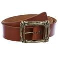 thumbnail image 2 of 1 3/4" Snap on Cowboy Curved Bone Vintage Cowhide Thick Leather Casual Jean Belt, 2 of 4