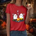 thumbnail image 6 of TOWED22 Halloween Teacher Shirts for Women Ghost Reading Book T-Shirt Casual Fall Teacher Tee Tops(Red,M), 6 of 9