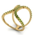 thumbnail image 2 of Statement Engagement Ring for Women - 0.5ct Natural Peridot in 14K Yellow Gold Promise Ring, 2 of 6