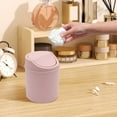thumbnail image 5 of Small Table Top Garbage Can with Lid Mini Covered Bin for Desk Tiny Waste Basket Desktop Use in Office Home Car Kids Room Living Area Dressing Table, 5 of 6
