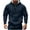 Dark Blue, variant on Makaor Mens Hoodie Sweatshirts Big and Tall Half Zipper Pullover with Zip Pockets Solid Long Sleeve Casual Warm Clothes