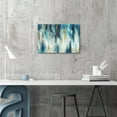 thumbnail image 6 of Teal Abstract Painting Wall Art Cream and Teal Mixed Media Canvas Contemporary Artwork for Bedroom Small Living Room Bathroom Decorations Blue And Gold Wall Decor Set (12'' x 16'' x 1 Panel), 6 of 6