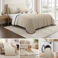thumbnail image 6 of King Quilt Set 96''x106'', Beige Brown Ombre Lightweight Bedspread Coverlet Set with 2 Pillow Shams, Modern Abstract Art Gradient Breathable All Season Quilt Bedding for Bedroom/Guest Room, 6 of 9