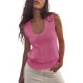 thumbnail image 1 of Chaleco Saodimallsu para mujer, sin mangas, de punto acanalado, rosa, 1 of 1