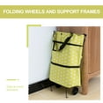 thumbnail image 3 of Collapsible Folding Shopping Bag with Wheels Shopping Trolley Trolley Bags Foldable Shopping Cart Wheeled Shopping Bag Travel Bag (Green Dot), 3 of 6
