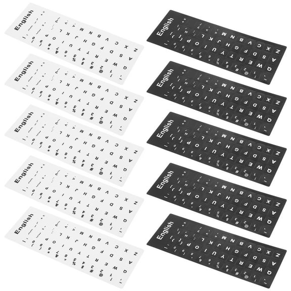 10 Sheets Laptop Replacement Keys Stickers Keyboard Protector