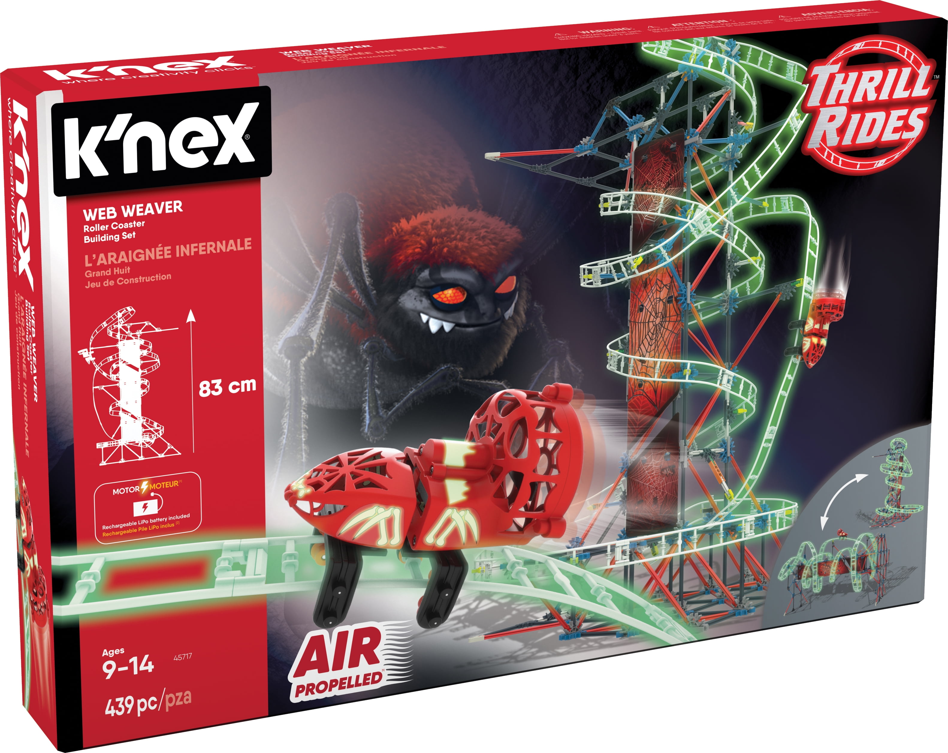 K'NEX Thrill Rides - Web Weaver Roller Coaster Building Set - 439