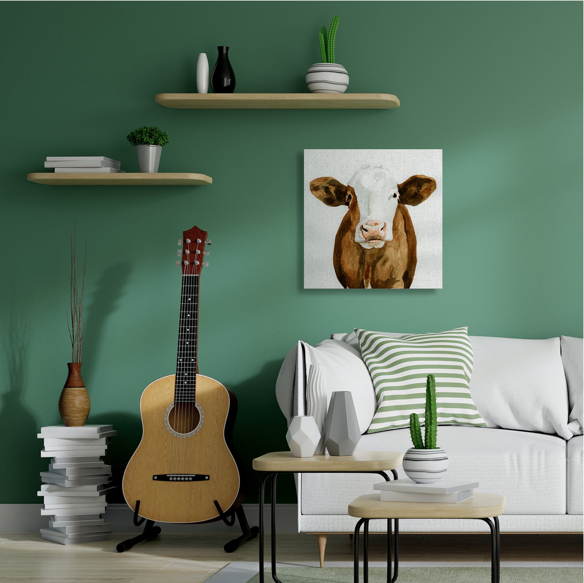 Stupell Industries Holstein Country Cow Minimal Cattle Portrait Canvas Wall Art, 36 x 36, Design by Victoria Barnes