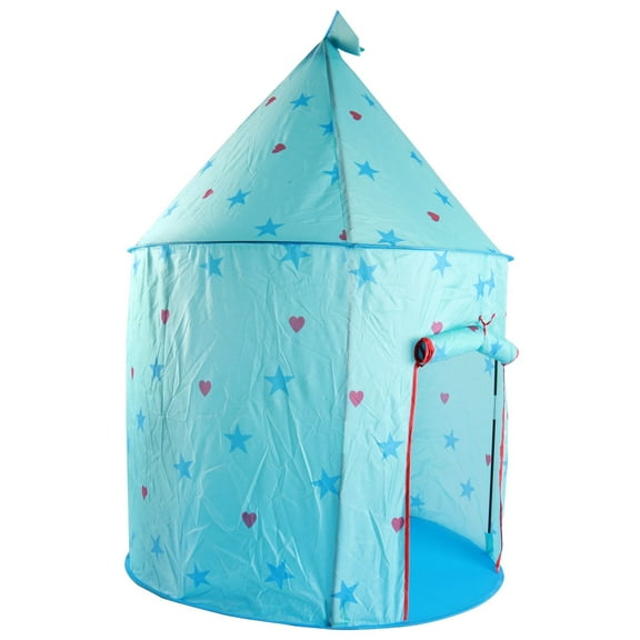 Vokodo Princess Castle Magical Play Tent With Stars Easy Folding Kids Blue Playhouse Boosts Imagination And Creativity Indoor Outdoor Adventure Toy House Perfect Gift For Children Boys Girls Toddlers