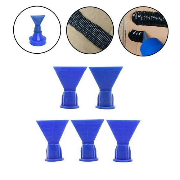 5Pcs Accessories Wave Shape Silicon Cone Caulking Spare Part Nozzle Flat Nozzle Wave Shape Silicon Cone Caulking Spare Part