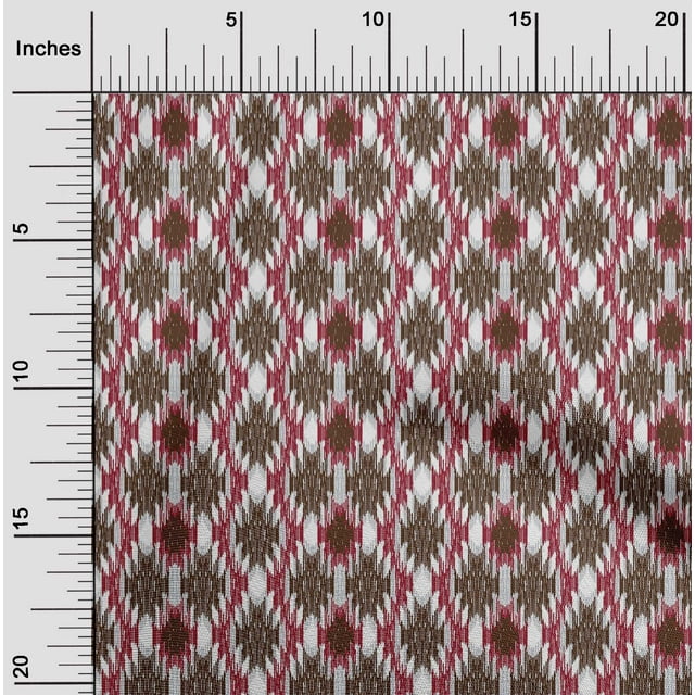 oneOone Tissu Popeline de Coton Imprimé Ikat Aztèque au Mètre 42 Pouces de Large