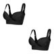 thumbnail image 2 of Jumpingount Sujetador de mujer Cierre frontal completo Forma CDE Sujetador de dama 7 filas Correa de hombro ajustable Ropa interior Bralette Lencería Negro 40/90CDE 2piezas Jumpingount CBP394535, 2 of 5