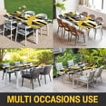 thumbnail image 5 of Yellow Black Geometric Table Cloths for 4 Foot Rectangle Tables, Modern Art Abstract Grey Line Patio Waterproof Elastic Fitted Tablecloths, Washable Rectangular Table Cover for Camping, 5 of 8