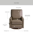 thumbnail image 3 of Better Homes & Gardens Modern Farmhouse Swivel Glider Recliner, Taupe Faux Leather, 3 of 15