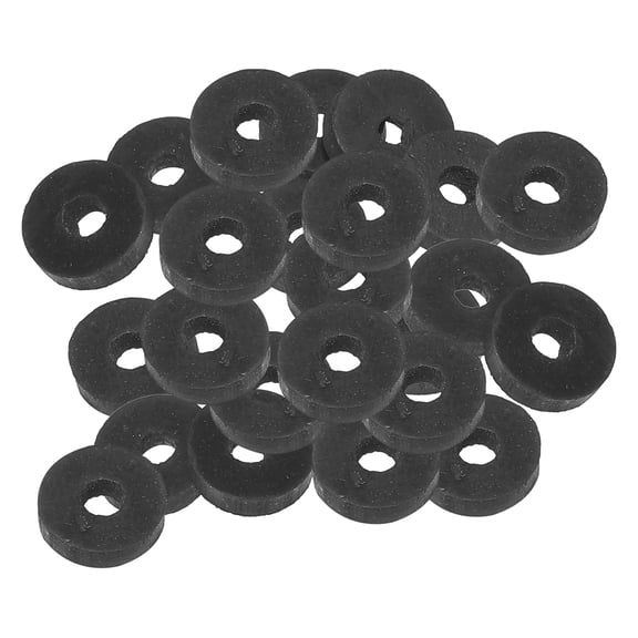 Uxcell M4 Rubber Flat Washer 4mm ID 13.8mm OD 3mm Thick Sealing Spacer Gasket Ring,Black, 24 Pack