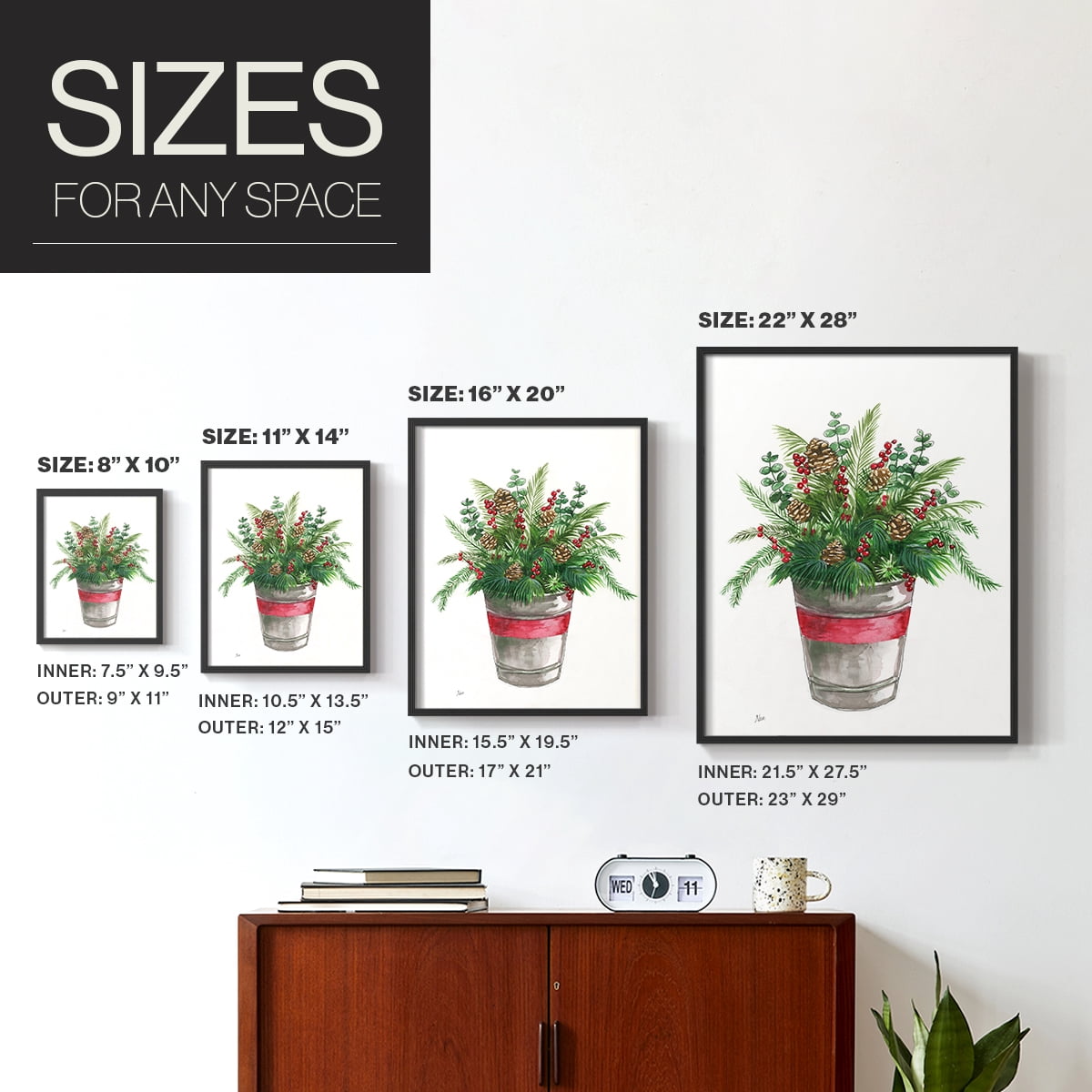 Winter Greens Framed Print - Solid Wood in Single Picture Frame Solid Wood 2 Framed Print