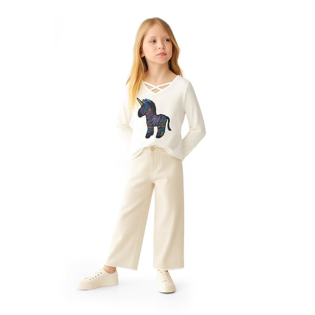 Blusa infantil de unicornio /Kids 992238 (Blanco) blanco G