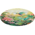 thumbnail image 4 of Flower Hummingbird Washable Round Rug -Circle Area Rugs for Nursery Bedroom, Vintage Non Slip Non Shedding Low Pile Carpet for Living Room Coffee Table Entryway, 4 of 6