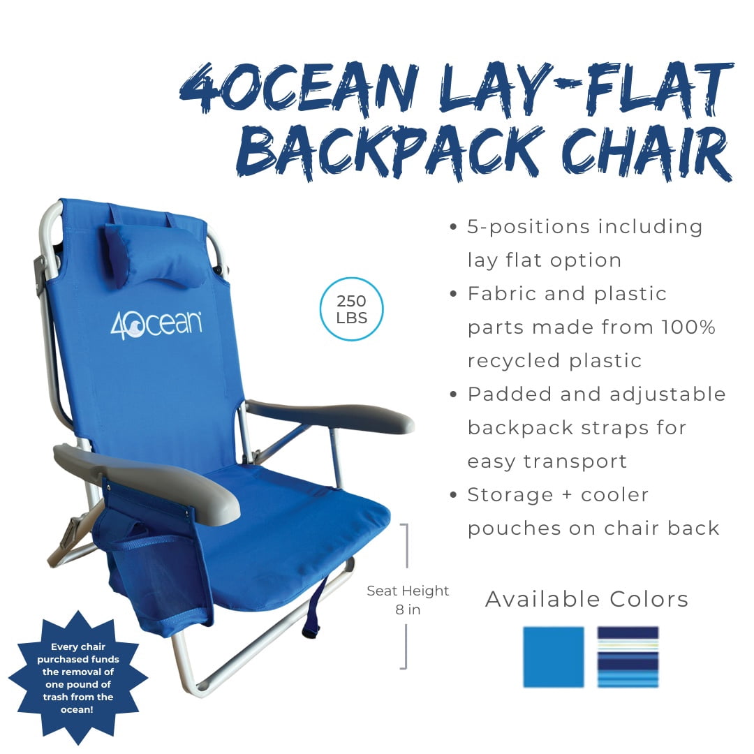 4Ocean Signature Folding Backpack Outdoor Beach Chair with Cooler