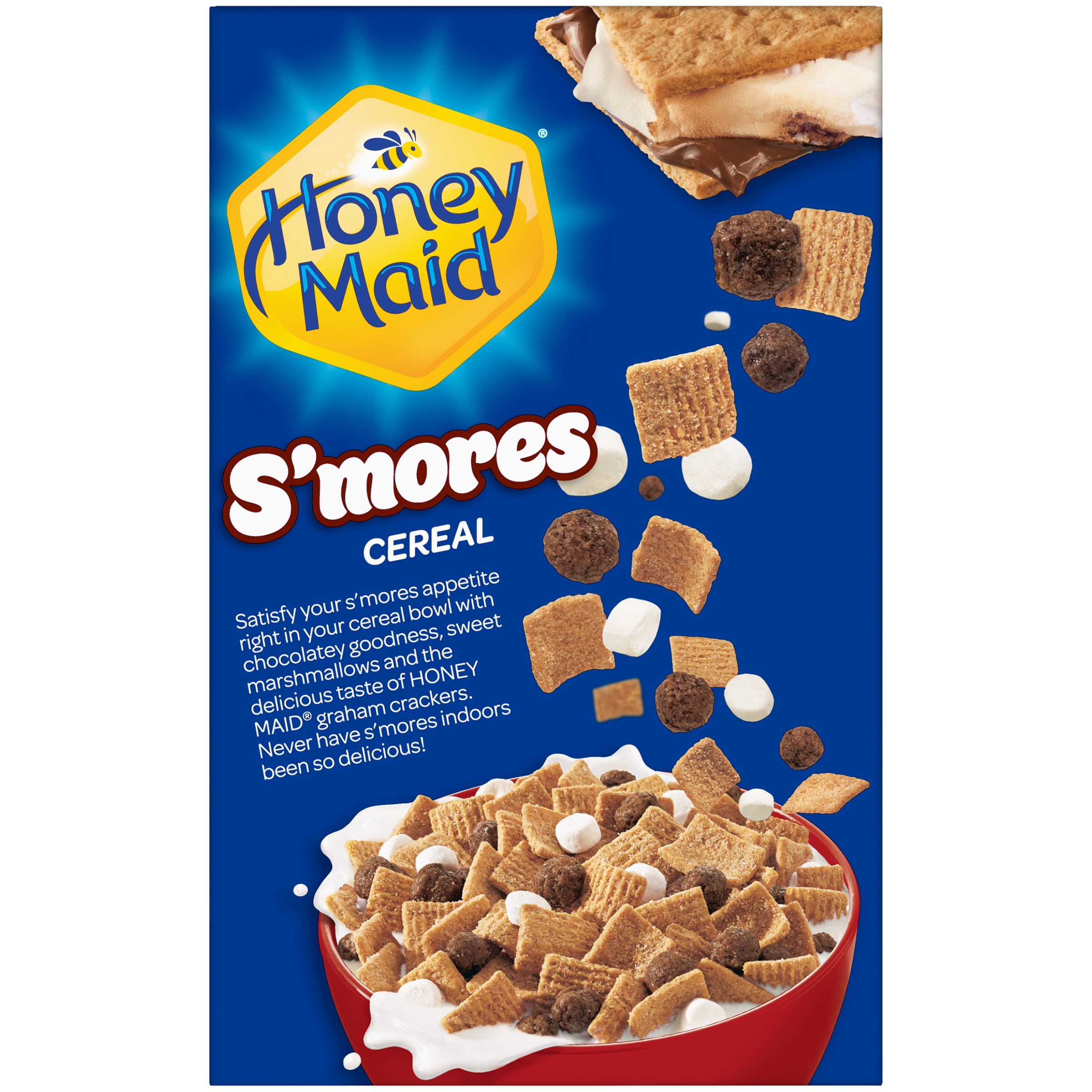 Post Honey Maid S'mores Breakfast Cereal Sweetened Corn and Wheat Cereal, Breakfast Snacks 19 oz
