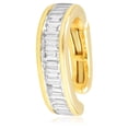 thumbnail image 2 of 14K Yellow Gold Diamond Channel Set Baguette Hinged Cuff Earring for Women, 2 of 5