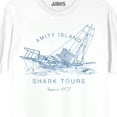 thumbnail image 2 of Jaws Franchise Amity Island Shipwreck Shark Tours on White Adult Crew Neck Short Sleeve T-shirt - 3XL, 2 of 3