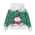 thumbnail image 4 of Telankuip Girls Christmas Hoodies Cute Snowmen and Snowflakes Graphic Hooded Sweatshirts Kid's Oversized Comfort Long Sleeve Xmas Printed Pullover Tops 2025 Fall Winter Green 10-11 Years, 4 of 4