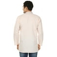 thumbnail image 3 of Embroidered Cotton Dress Mens Short Kurta Shirt India Fashion Clothes (Beige, M), 3 of 6