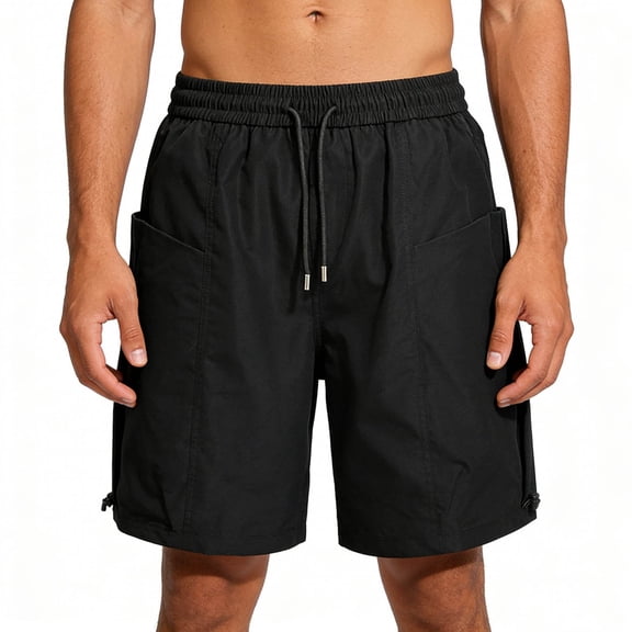 CYiJun Summer Shorts for Men Lightweight Outdoor Beach Elastic Waist Casual Shorts with Pockets