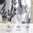 thumbnail image 6 of Navy Blue Black Coastal Turtle Sheer Curtains 63 Inches Long, Nautical Sea Coral Shell Light Filering Curtains, Breathable Simi Curtain Privacy Drapes for Living Room Bedroom Window Treatment, 6 of 7