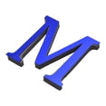 thumbnail image 1 of Calcomanías de Pared Letras Espejo Acrílico 3D Letra M Autoadhesiva Decoración del Hogar Cartel de Arte Calcomanía Decal Azul, 1 of 7