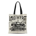 thumbnail image 1 of SIDONKU Canvas Tote Bag Truck Hotrods Car Old School Vintage Race Hot Rod Durable Reusable Shopping Shoulder Grocery Bag, 1 of 1