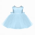 thumbnail image 5 of mgoYE Party Dresses for Girls Flower Girl Dress Kids Satin Tulle Wedding Guest Party Birthday Bridesmaid Communion Pageant Prom Ball Gown Maxi(Blue,7-8 Years), 5 of 6